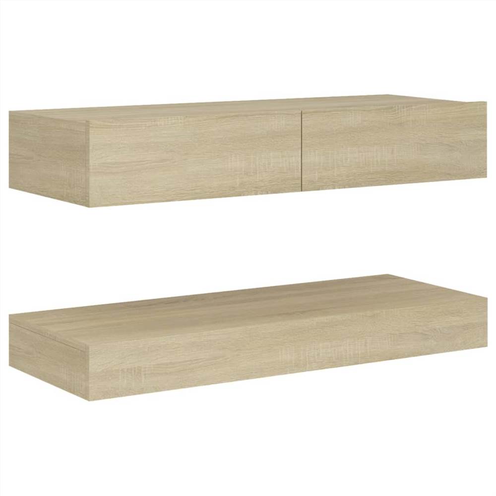 TV Cabinet with LED Lights Sonoma Oak 90x35 cm