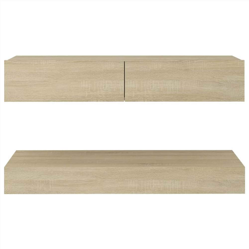 TV Cabinet with LED Lights Sonoma Oak 90x35 cm