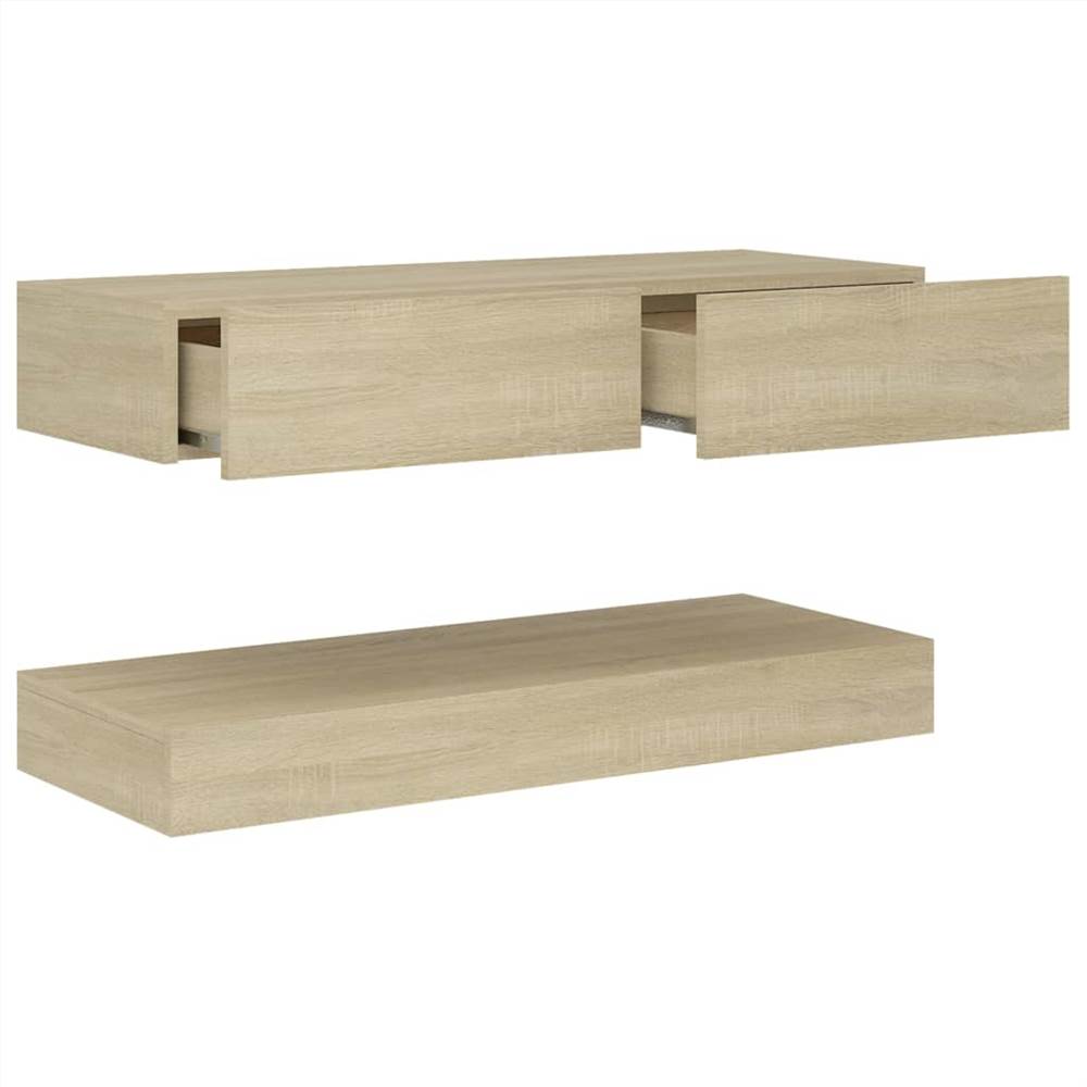 TV Cabinet with LED Lights Sonoma Oak 90x35 cm