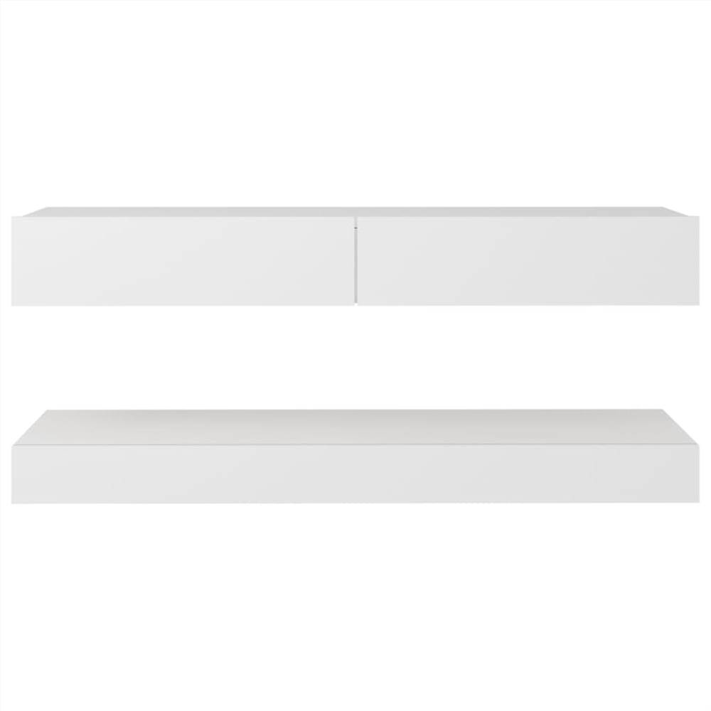 TV Cabinet with LED Lights White 120x35 cm