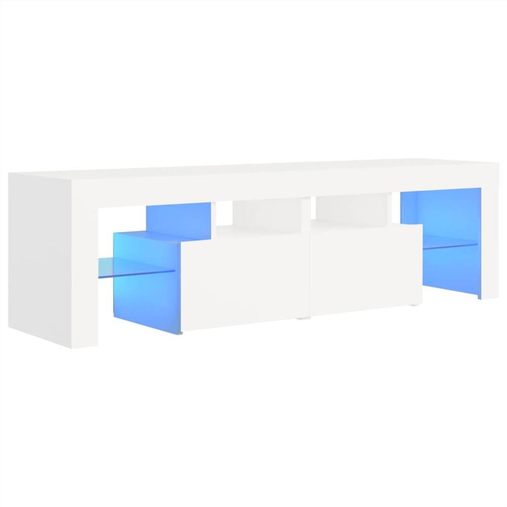 TV Cabinet with LED Lights White 140x35x40 cm