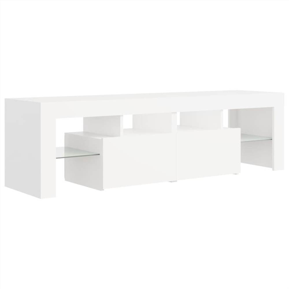 TV Cabinet with LED Lights White 140x35x40 cm