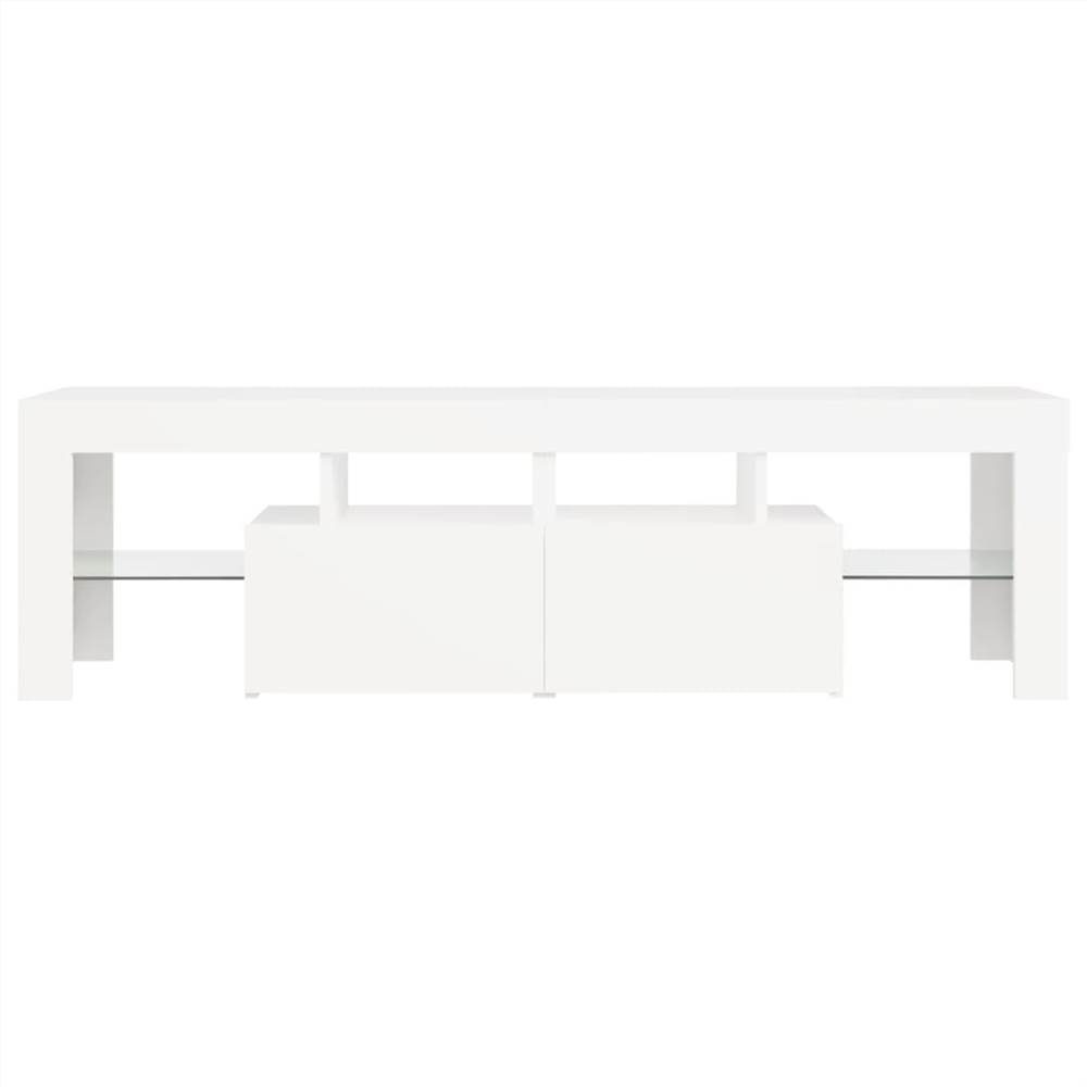 TV Cabinet with LED Lights White 140x35x40 cm