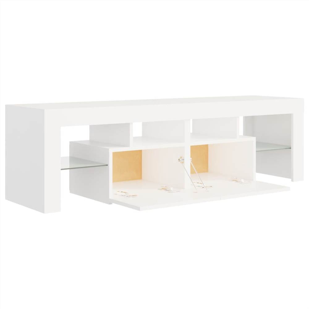 TV Cabinet with LED Lights White 140x35x40 cm