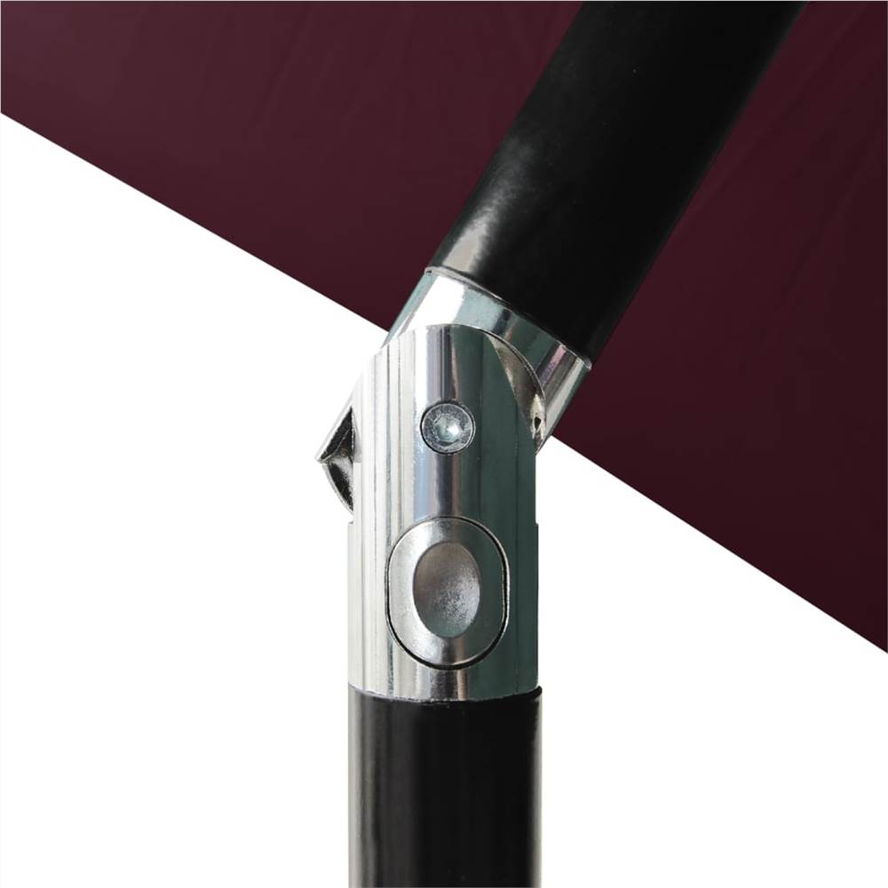 3-Tier Parasol with Aluminium Pole Bordeaux Red 2 m
