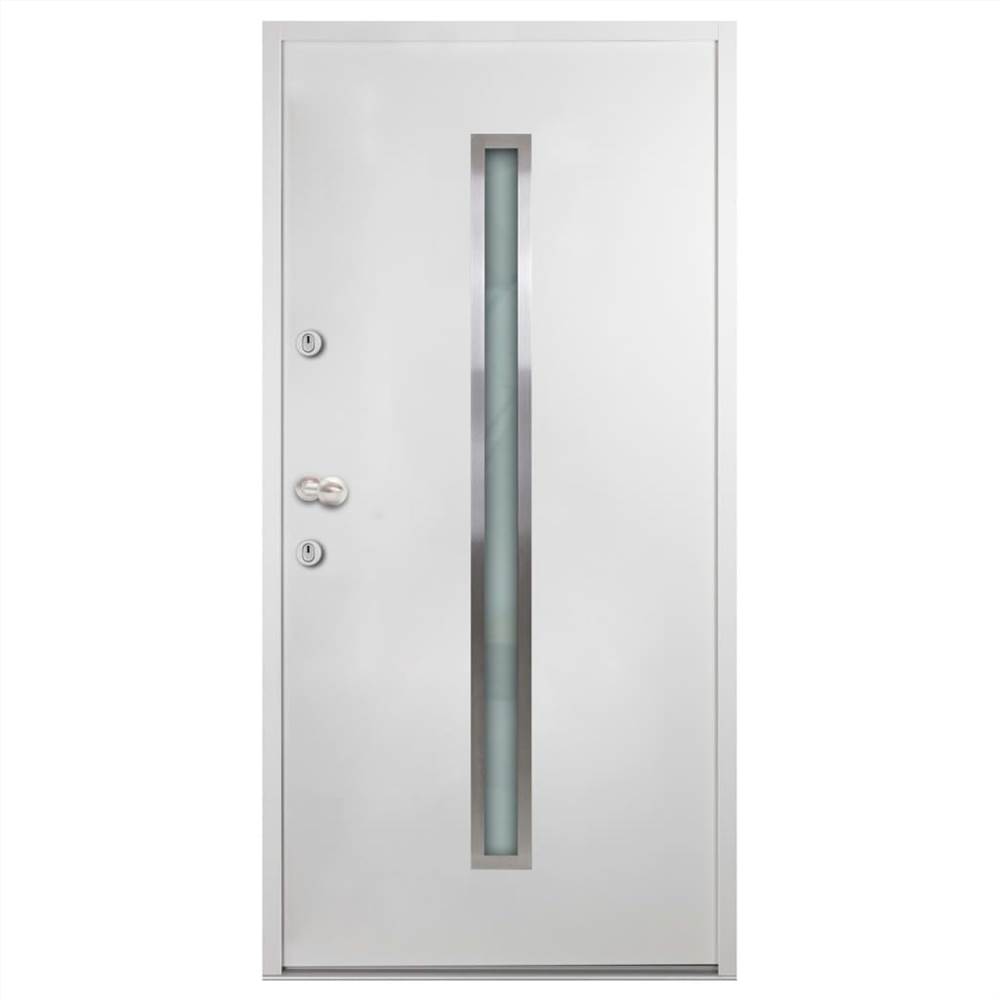 Aluminium Front Door White 90x200 cm