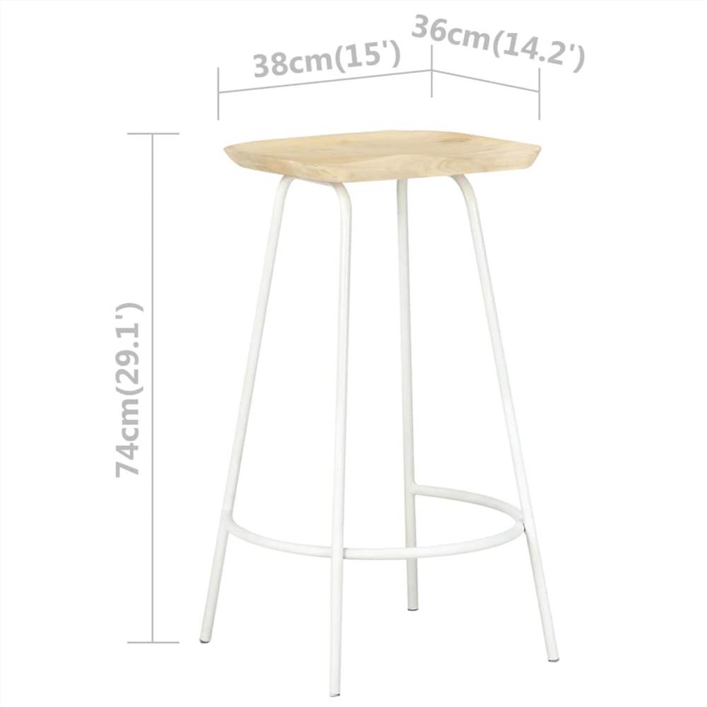 Bar Stools 2 pcs Solid Mango Wood