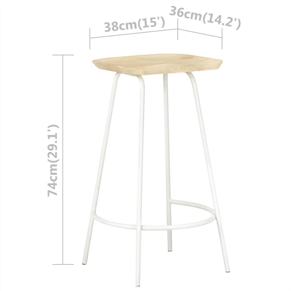 Bar Stools 4 pcs Solid Mango Wood