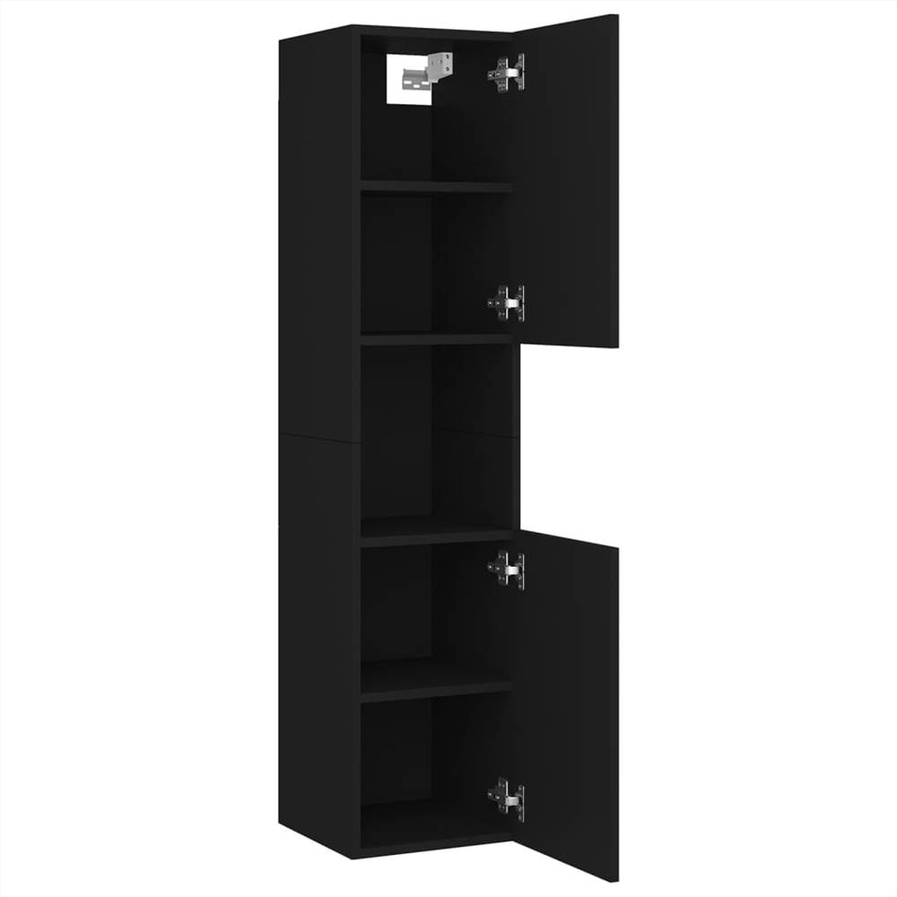 Bathroom Furniture Set Black Chipboard