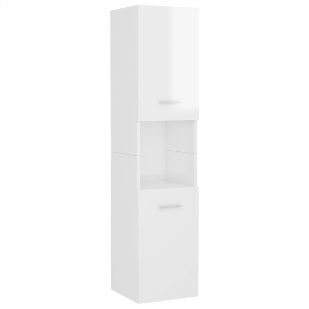 Bathroom Furniture Set High Gloss White Chipboard