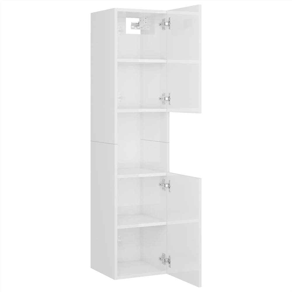 Bathroom Furniture Set High Gloss White Chipboard