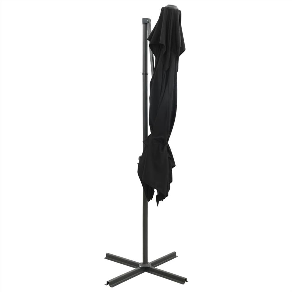 Cantilever Umbrella with Double Top Black 250x250 cm
