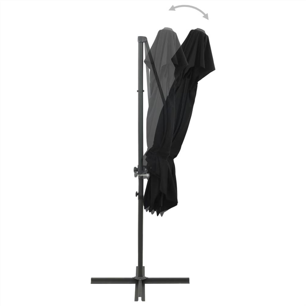 Cantilever Umbrella with Double Top Black 250x250 cm