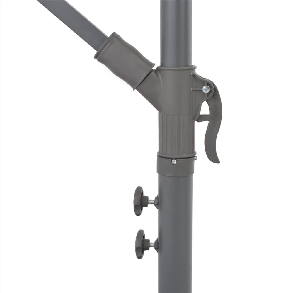 Cantilever Umbrella with LED Lights Black 350 cm