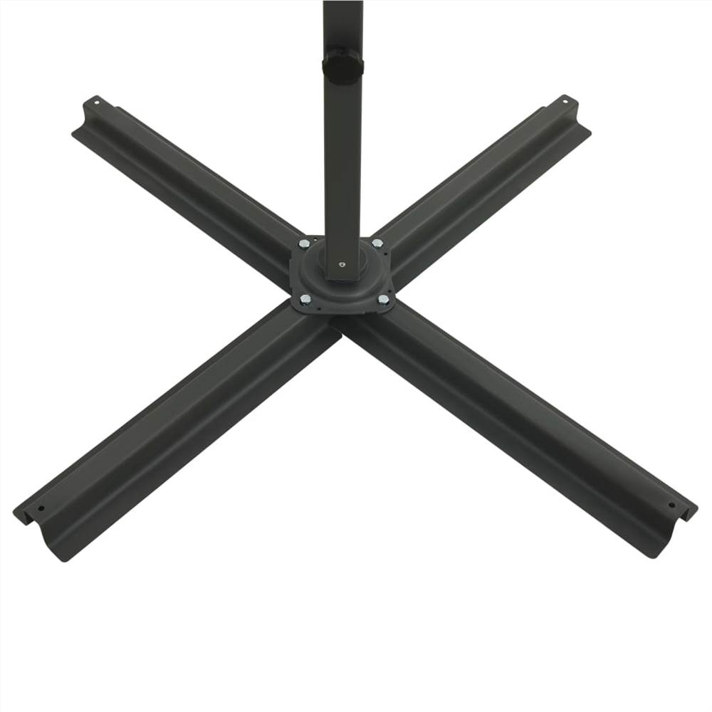 Cantilever Umbrella with Pole and LED Lights Terracotta 250 cm