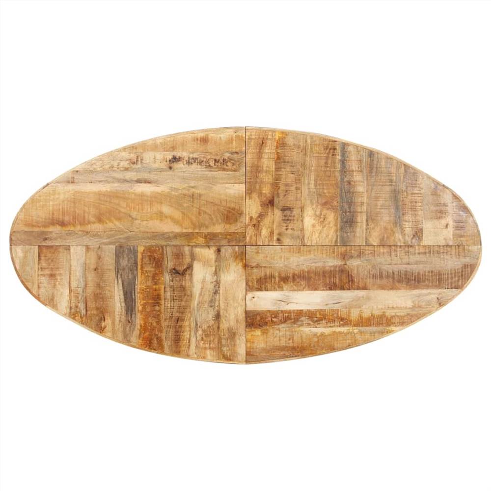 Dining Table Oval 200x100x75 cm Rough Mango Wood