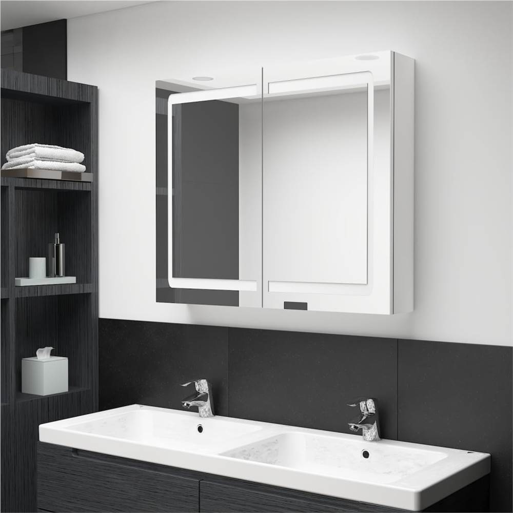 

LED Bathroom Mirror Cabinet Shinning White 80x12x68 cm