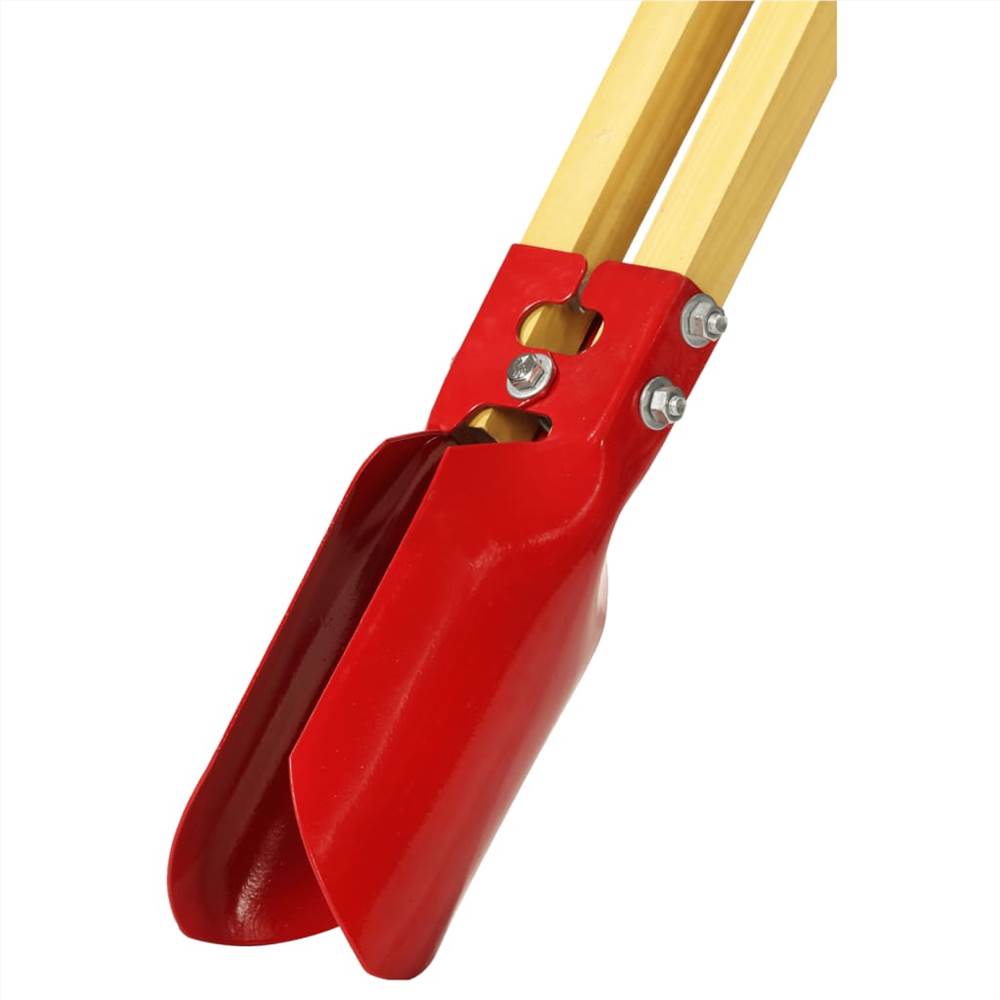 Post Hole Digger Red Steel and Hardwood