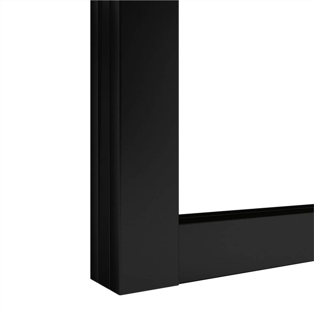 Sliding Door Aluminium and ESG Glass 90x205 cm Black