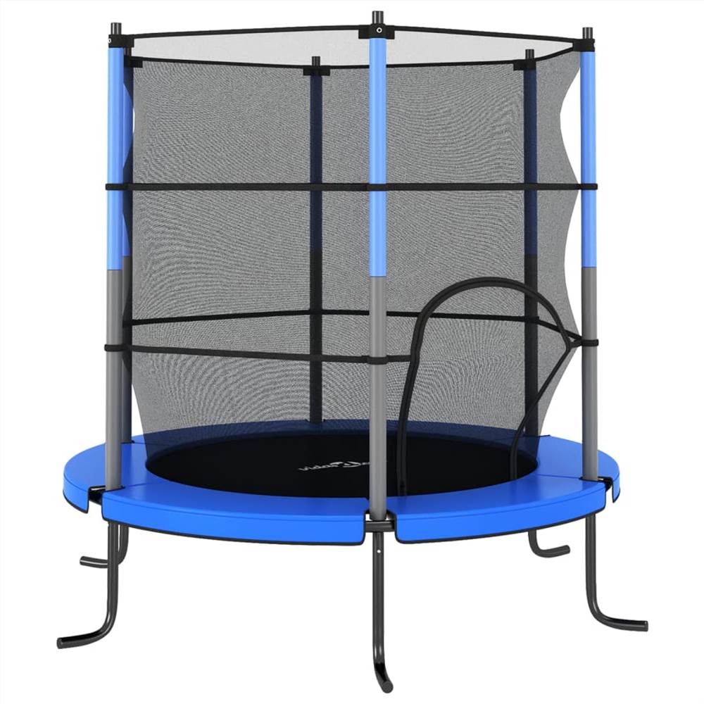 Trampoline with Safety Net Round 140x160 cm Blue