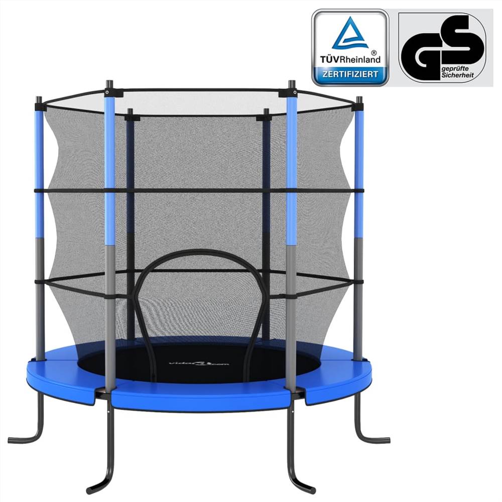 Trampoline with Safety Net Round 140x160 cm Blue