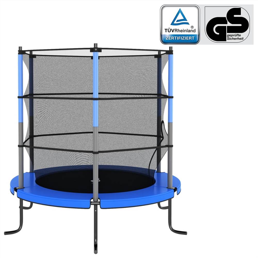 Trampoline with Safety Net Round 140x160 cm Blue