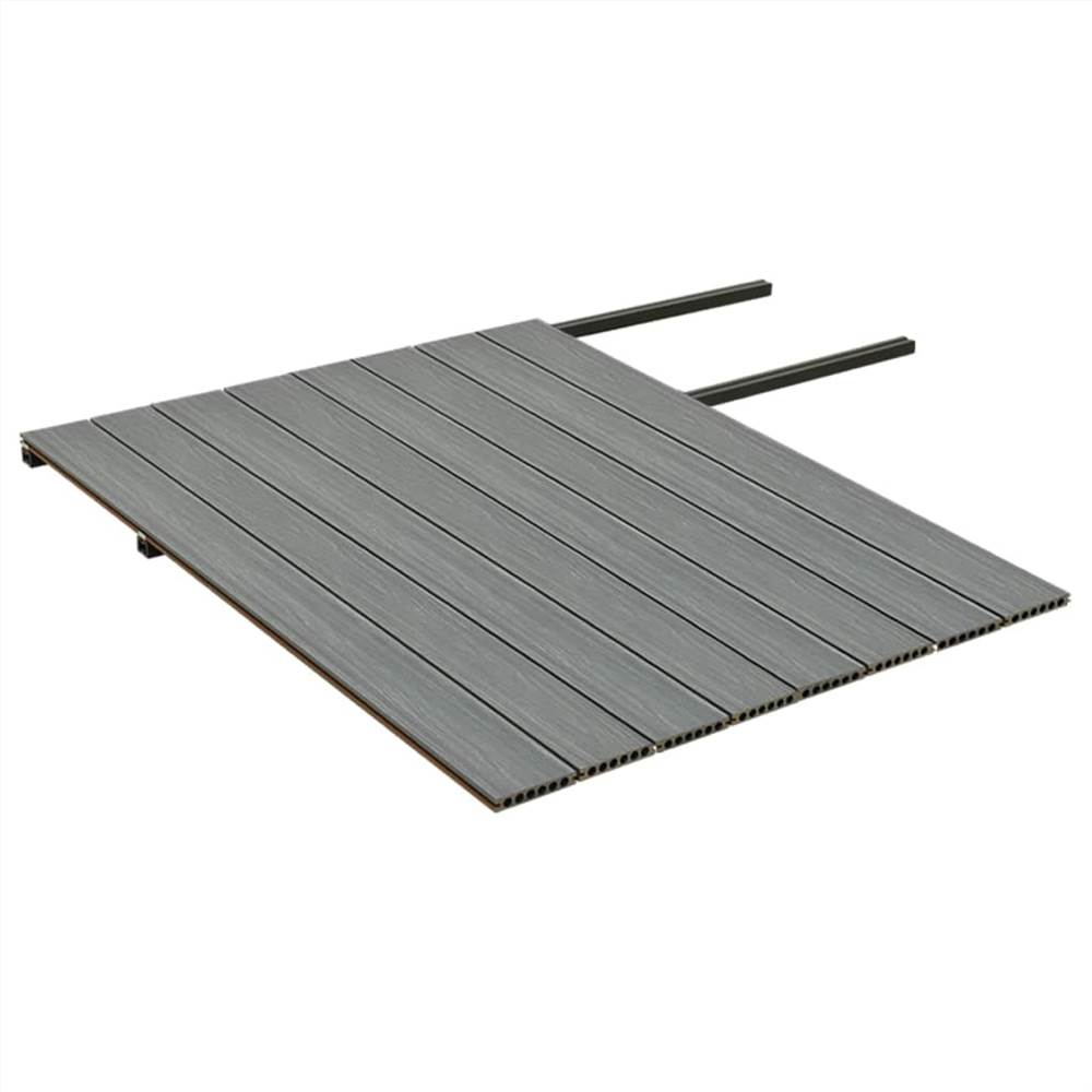 WPC Decking Boards with Accessories Brown and Grey 16 m² 2.2 m