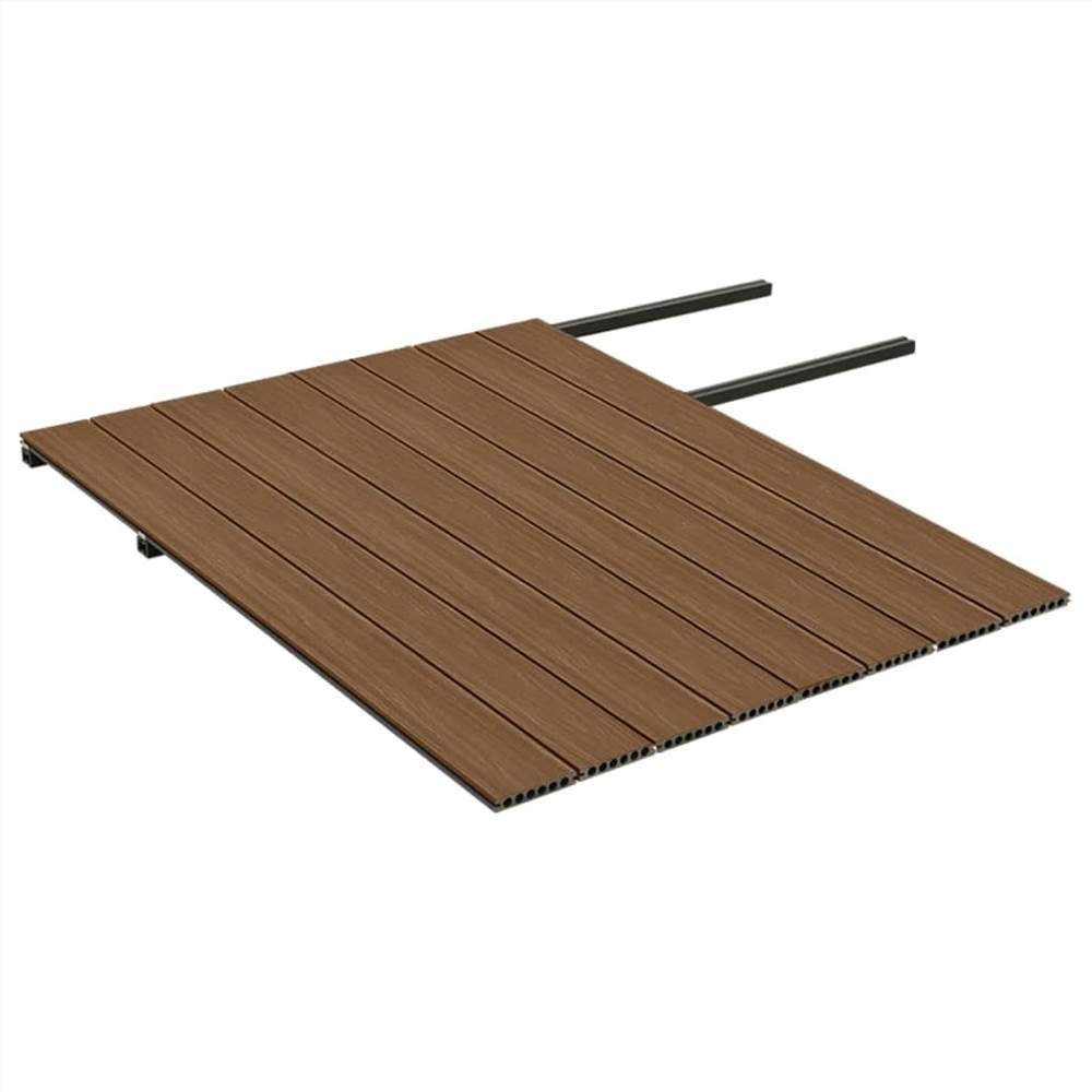 WPC Decking Boards with Accessories Brown and Grey 16 m² 2.2 m