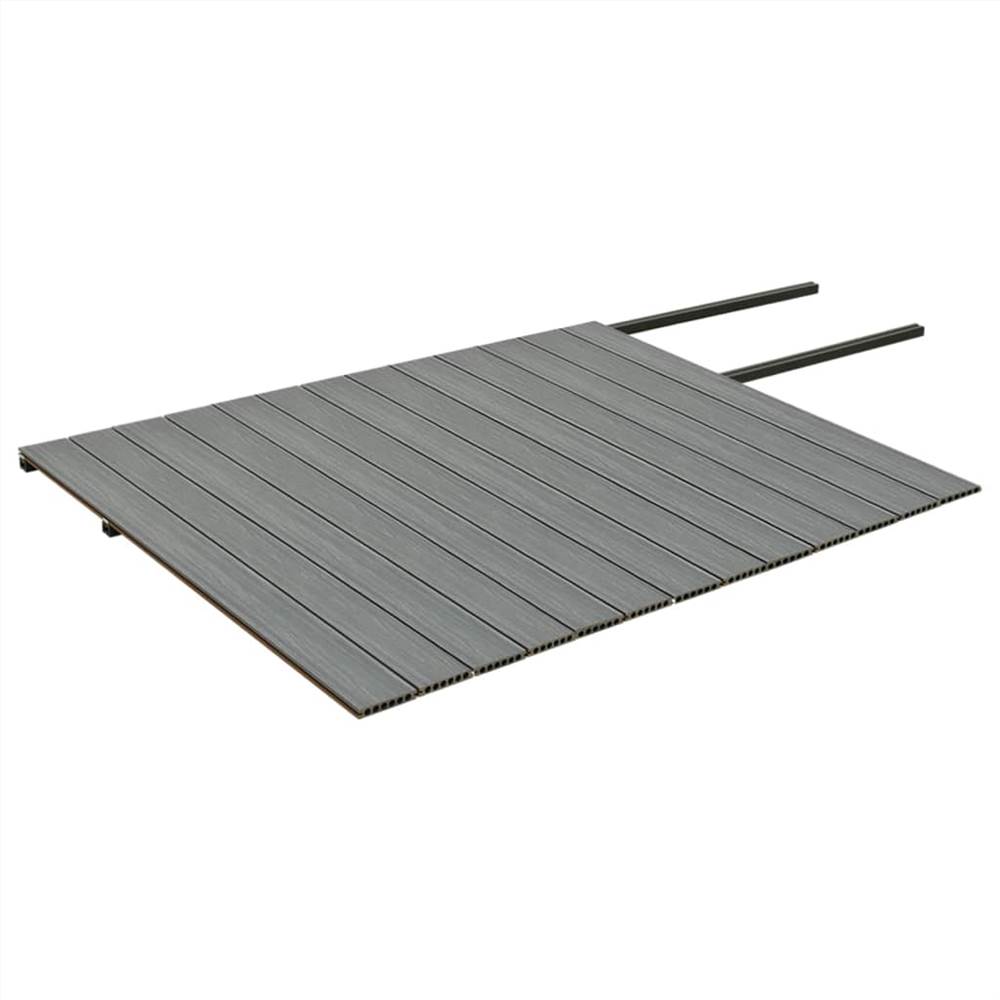 WPC Decking Boards with Accessories Brown and Grey 26 m² 2.2 m