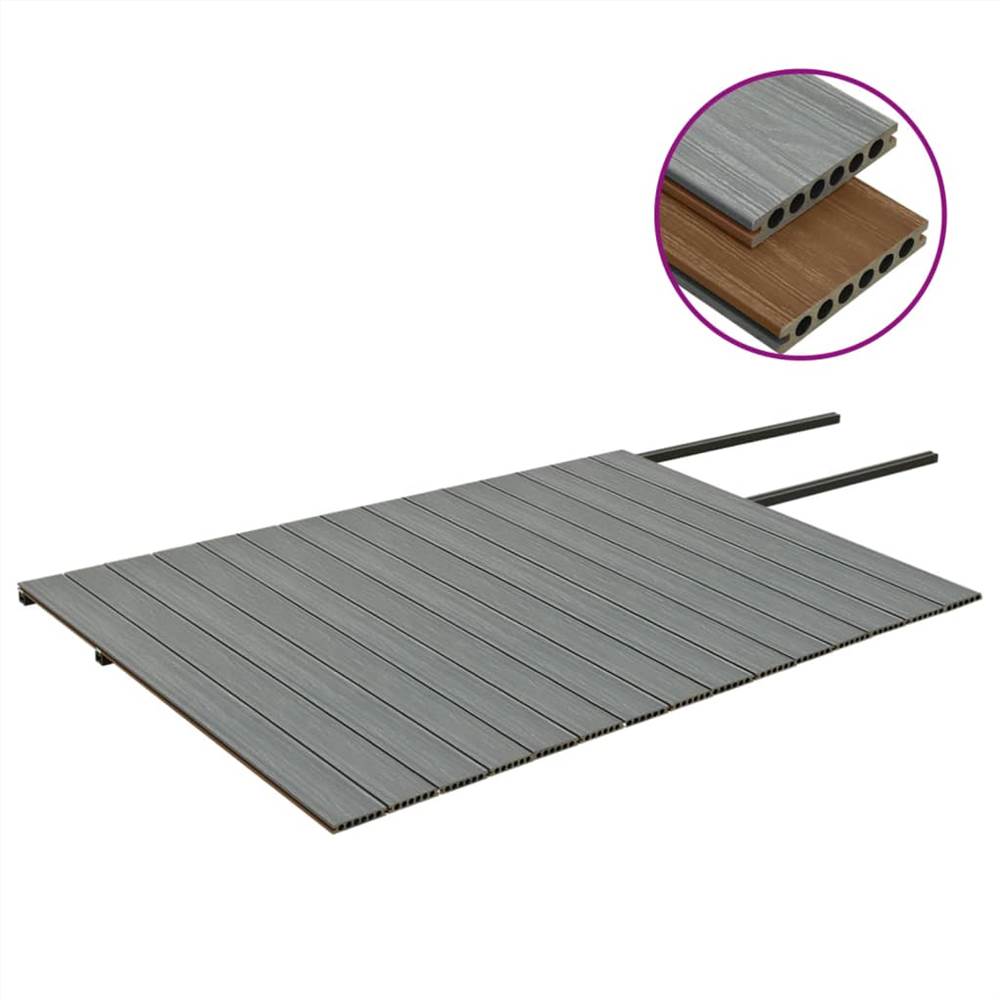 WPC Decking Boards with Accessories Brown and Grey 30 m² 2.2 m