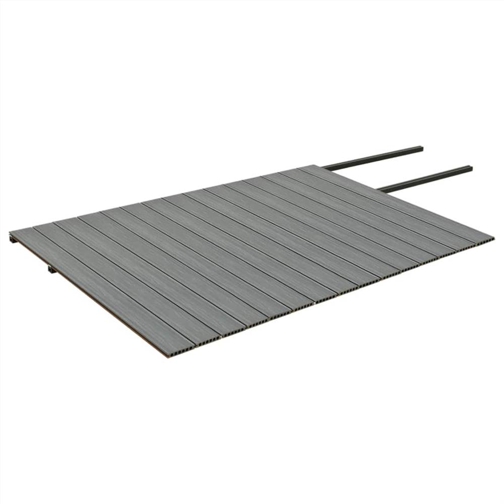 WPC Decking Boards with Accessories Brown and Grey 30 m² 2.2 m