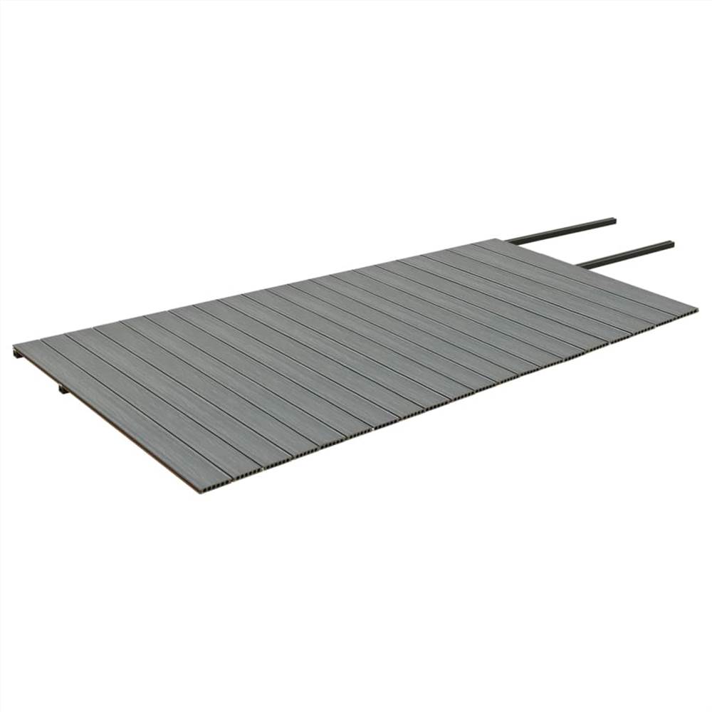 WPC Decking Boards with Accessories Brown and Grey 40 m² 2.2 m