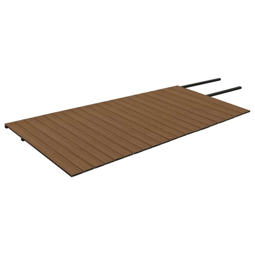 WPC Decking Boards with Accessories Brown and Grey 40 m² 2.2 m