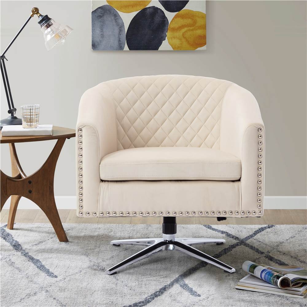 COOLMORE Velvet Swivel Chair with Curved Backrest and Metal Base for Living Room, Bedroom, Dining Room, Office - Beige
COOLMORE Velvet Swivel Chair with Curved Backrest and Metal Base for Living Room, Bedroom, Dining Room, Office - Beige