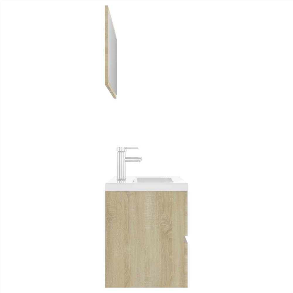 Bathroom Furniture Set Sonoma Oak Chipboard