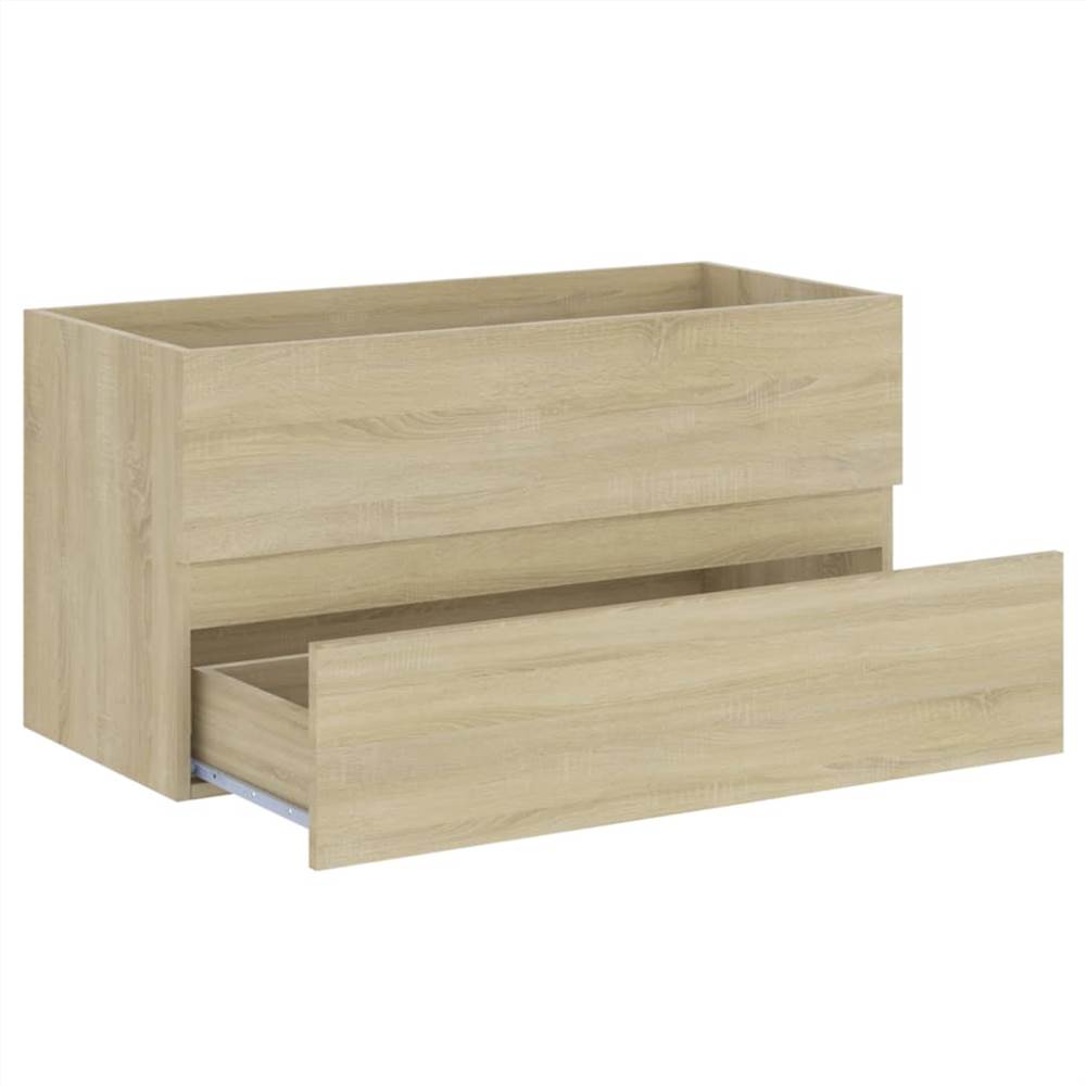 Bathroom Furniture Set Sonoma Oak Chipboard