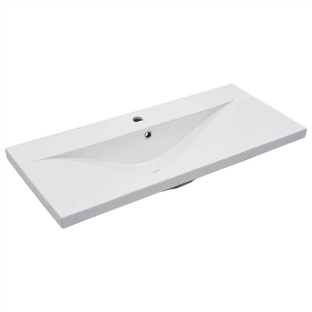 Sink Cabinet with Built-in Basin High Gloss Black Chipboard
