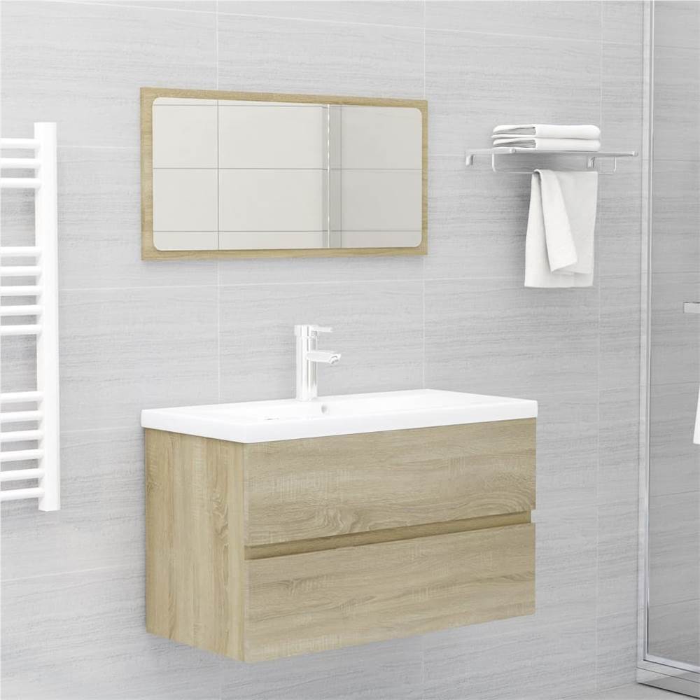 Sink Cabinet with Built-in Basin Sonoma Oak Chipboard