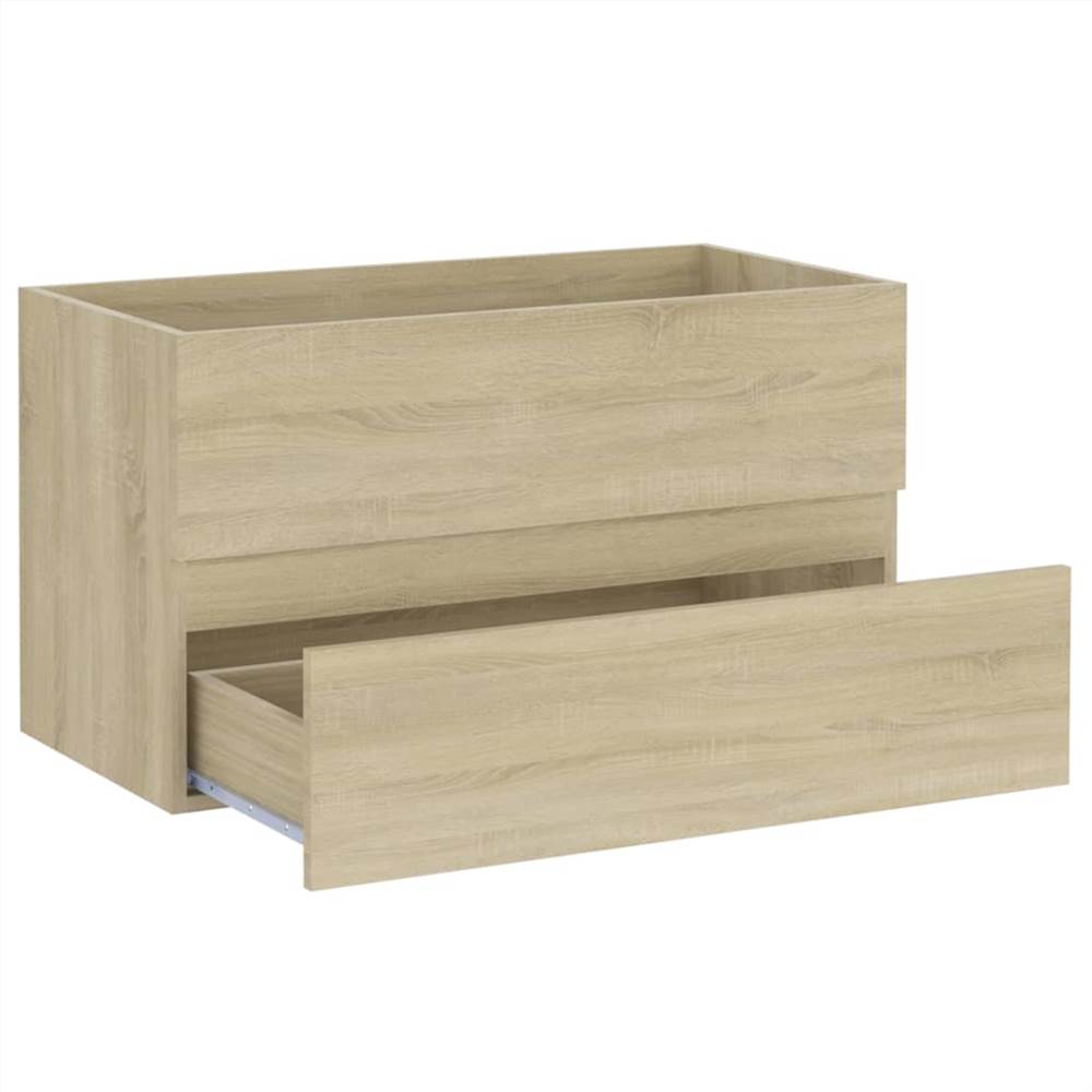 Sink Cabinet with Built-in Basin Sonoma Oak Chipboard