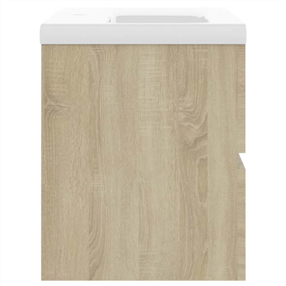 Sink Cabinet with Built-in Basin Sonoma Oak Chipboard