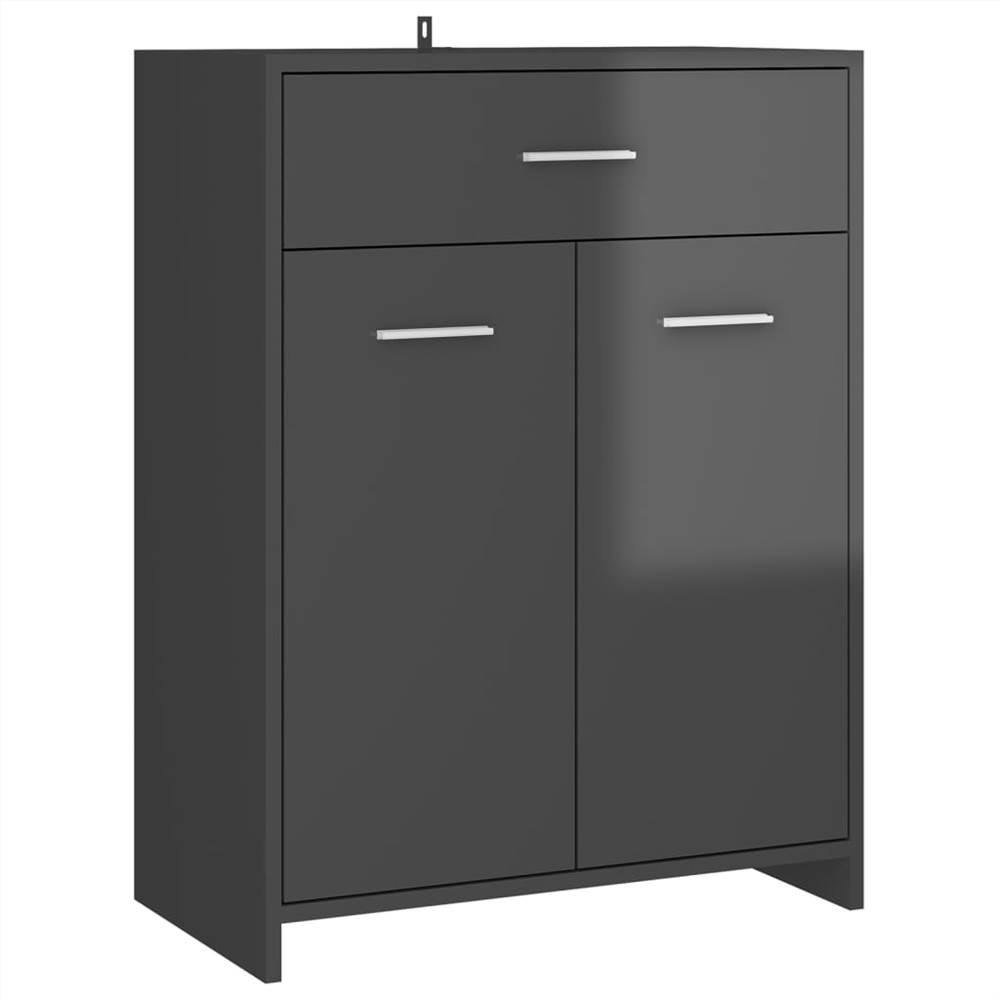 4 Piece Bathroom Furniture Set High Gloss Grey