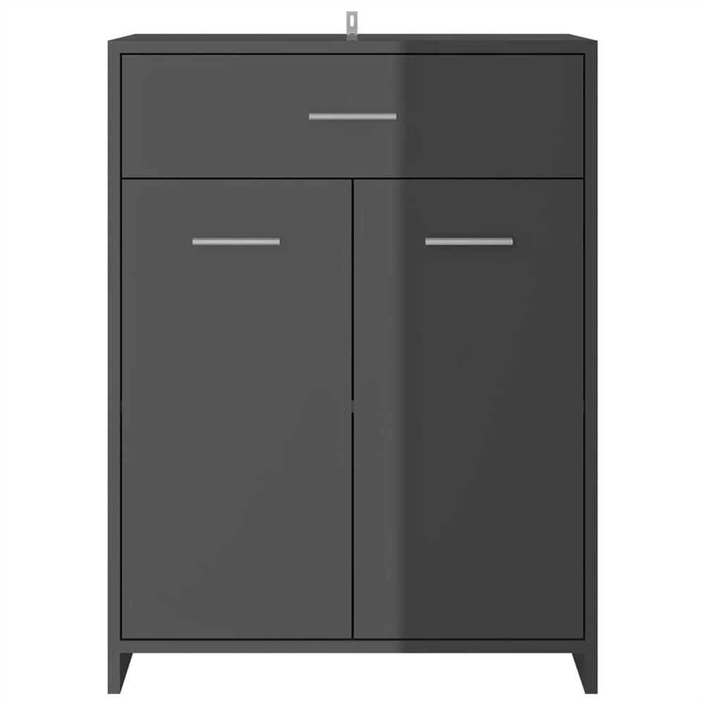 4 Piece Bathroom Furniture Set High Gloss Grey