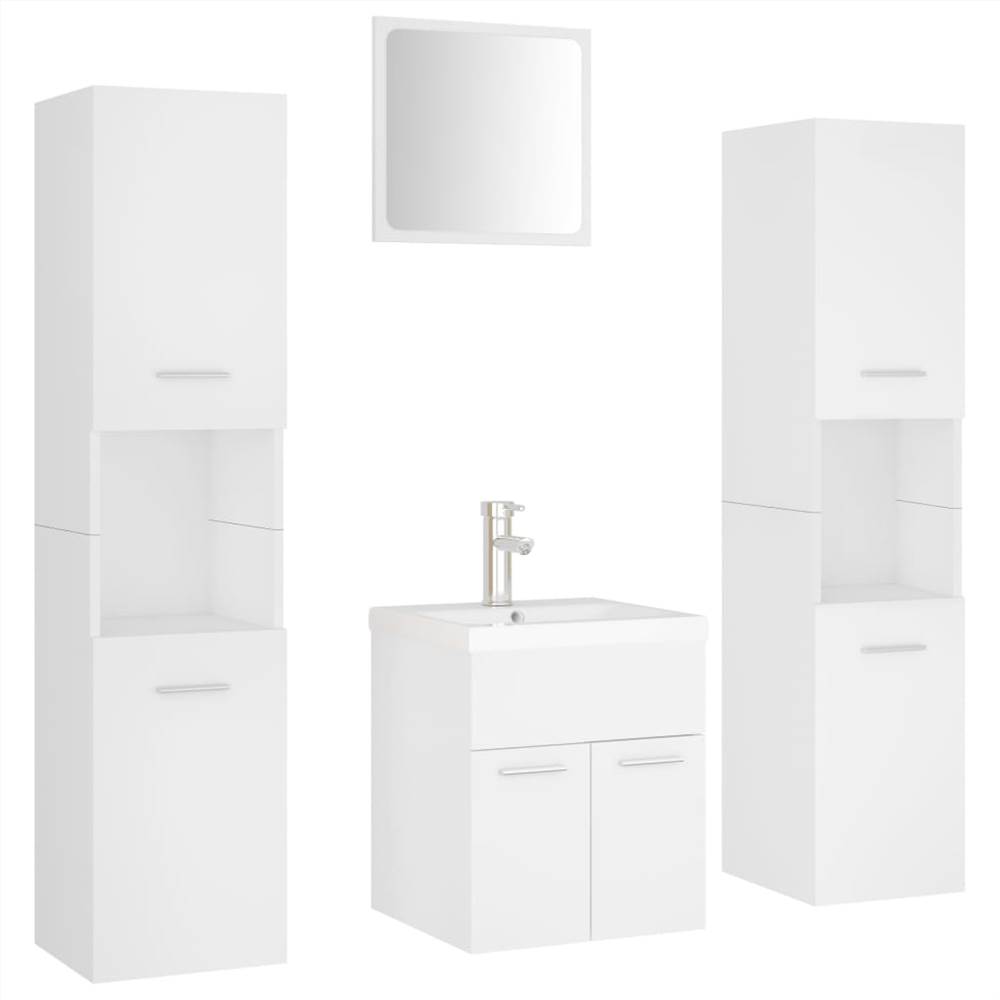 Bathroom Furniture Set White Chipboard