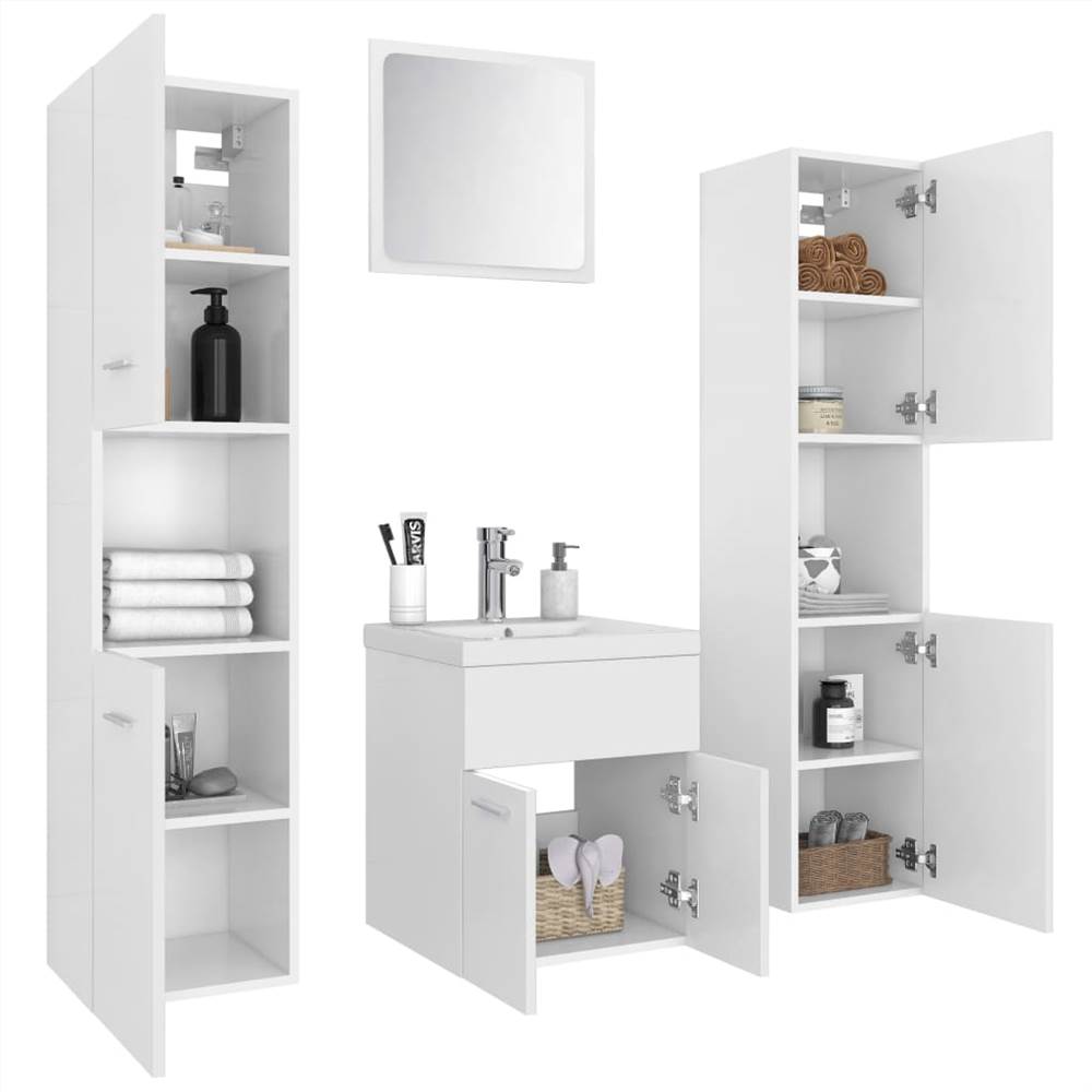 Bathroom Furniture Set White Chipboard