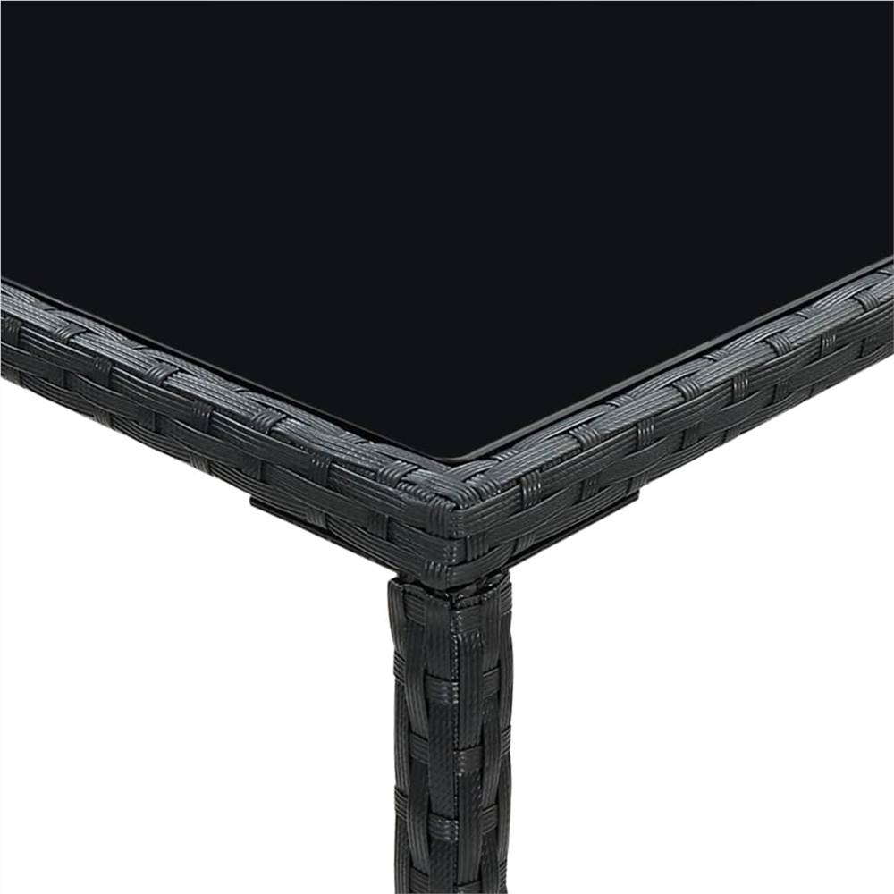 3 Piece Garden Bar Set Poly Rattan Black