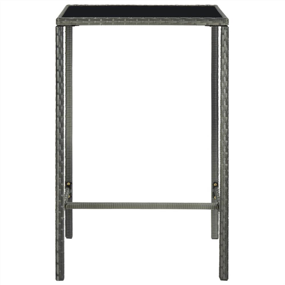 3 Piece Garden Bar Set Poly Rattan Grey