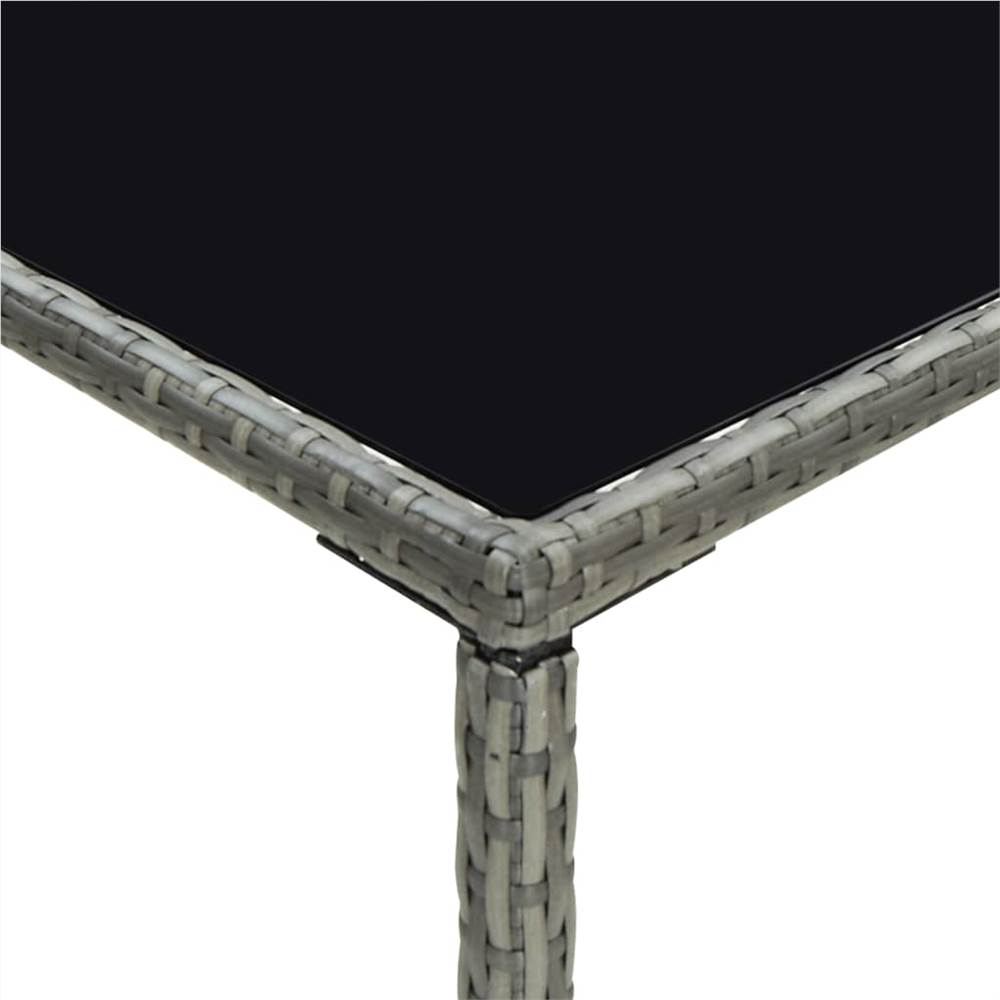 3 Piece Garden Bar Set Poly Rattan Grey