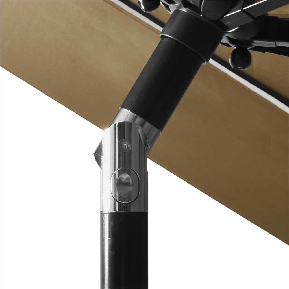 3-Tier Parasol with Aluminium Pole Taupe 3 m