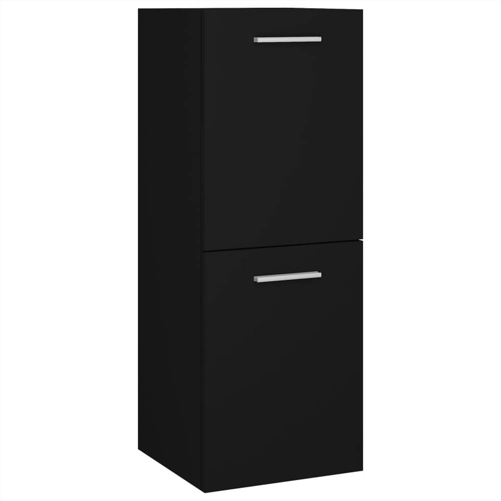 Bathroom Furniture Set Black Chipboard