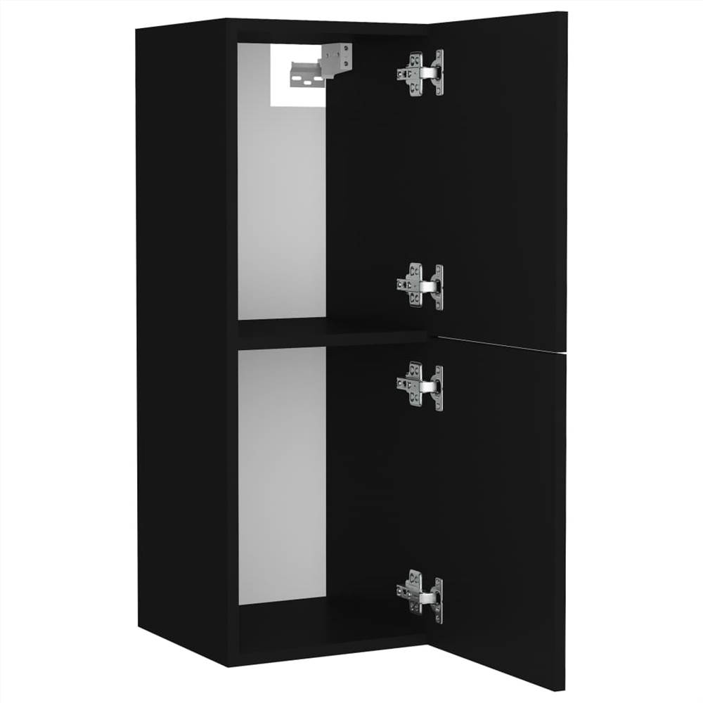 Bathroom Furniture Set Black Chipboard